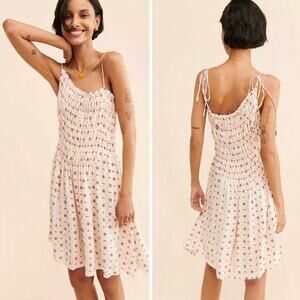 Free People Cream and Pink Mini Dress